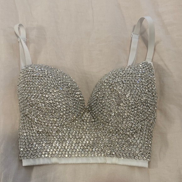 Silver Rhinestone Bralette - Picture 1 of 3